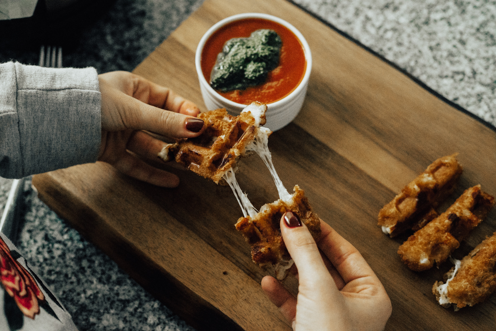 Easy Waffle Mozzarella Sticks