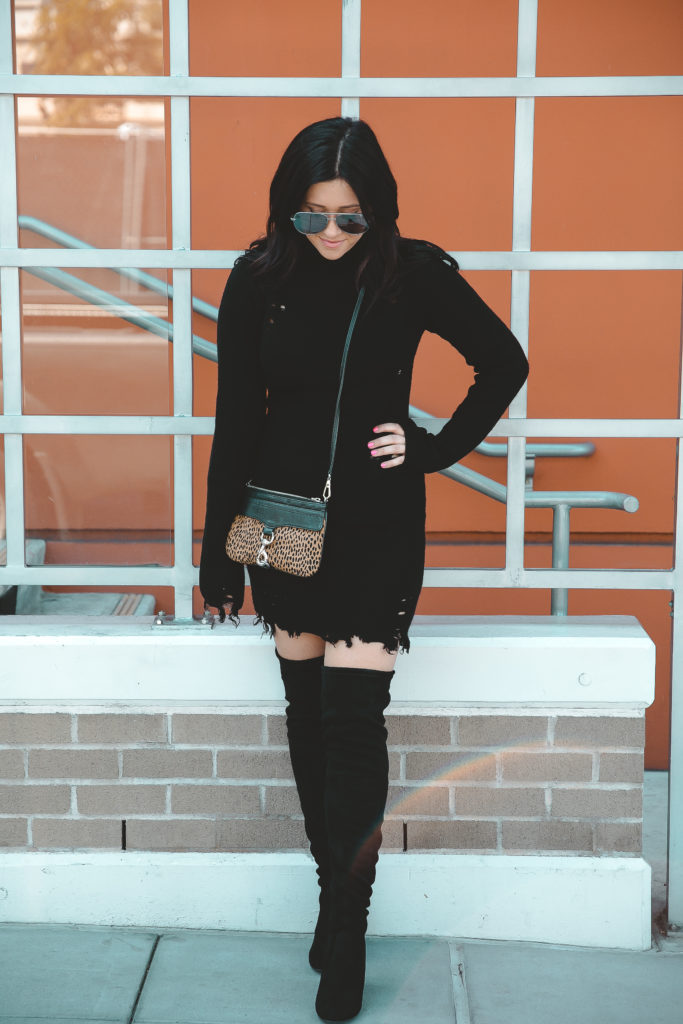 How To Wear A Sweater Dress Erin Aschow wearing Revolve Lovers Friends robe pull en détresse