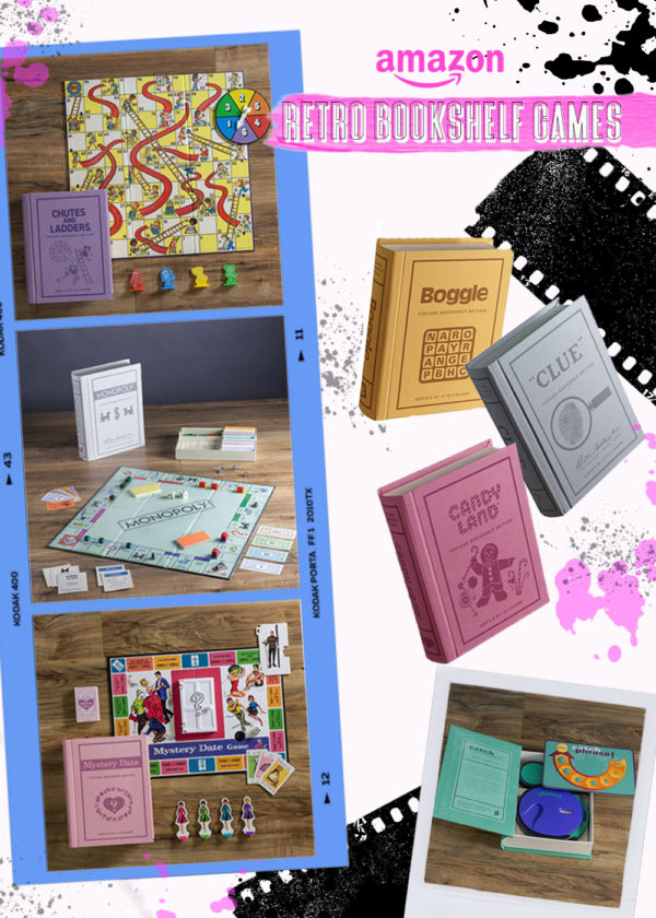 FUN RETRO HIDDEN BOOKSHELF BOARD GAMES