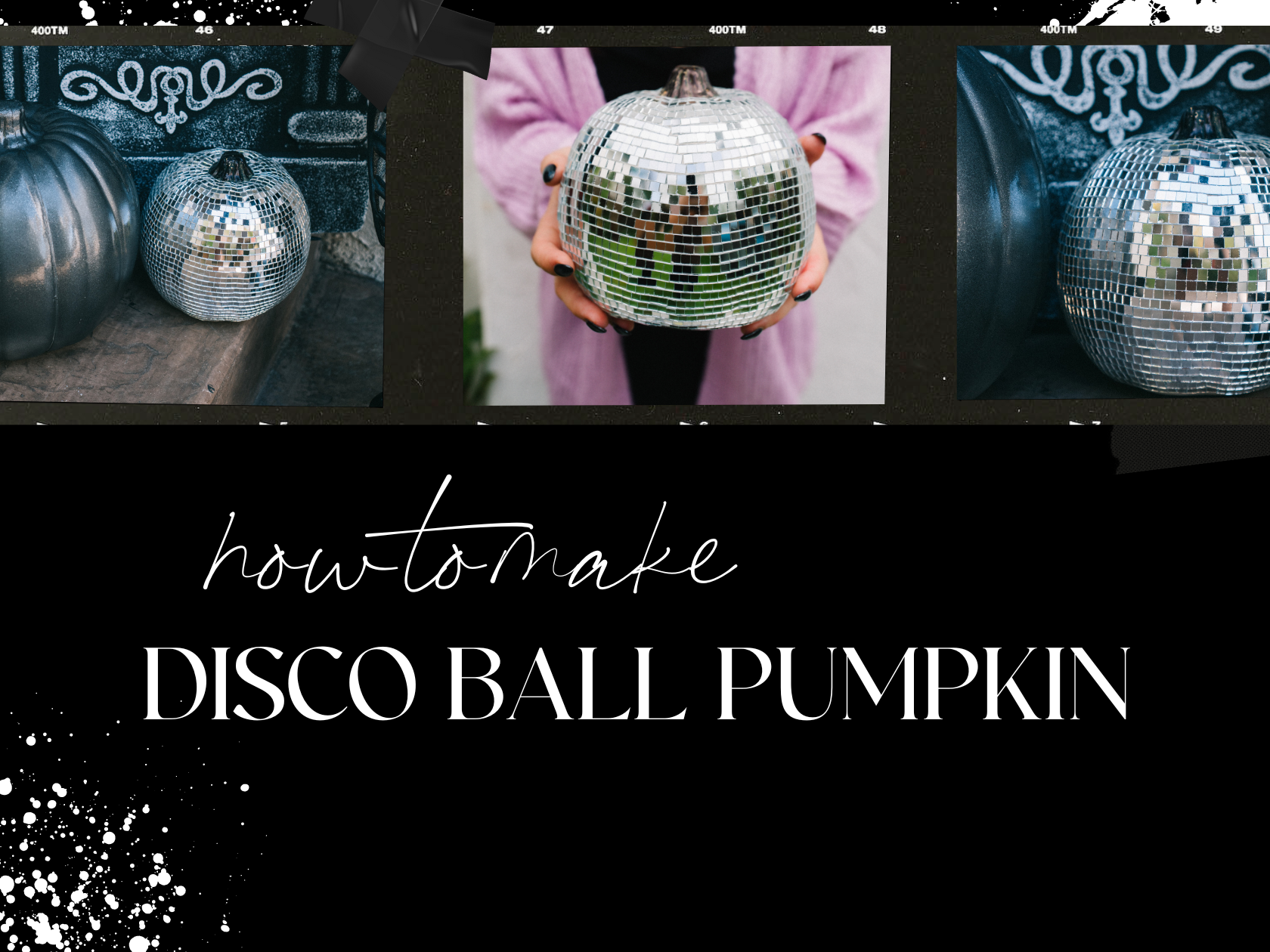 How to make a CHIC SPARKLY diy disco ball pumpkin