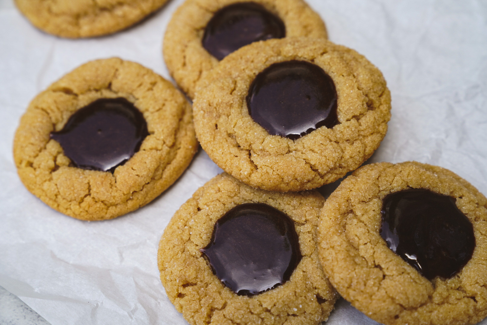 Chocolate Peanut Butter Thumbprint Cookies How to Make Them